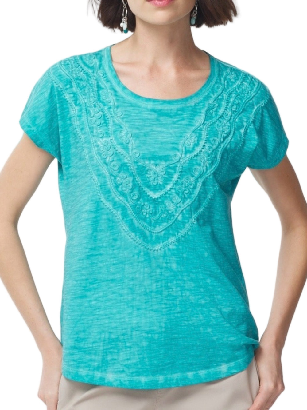 62. NWT WOMENS CHICO’S 4/XXL DETAIL TOP